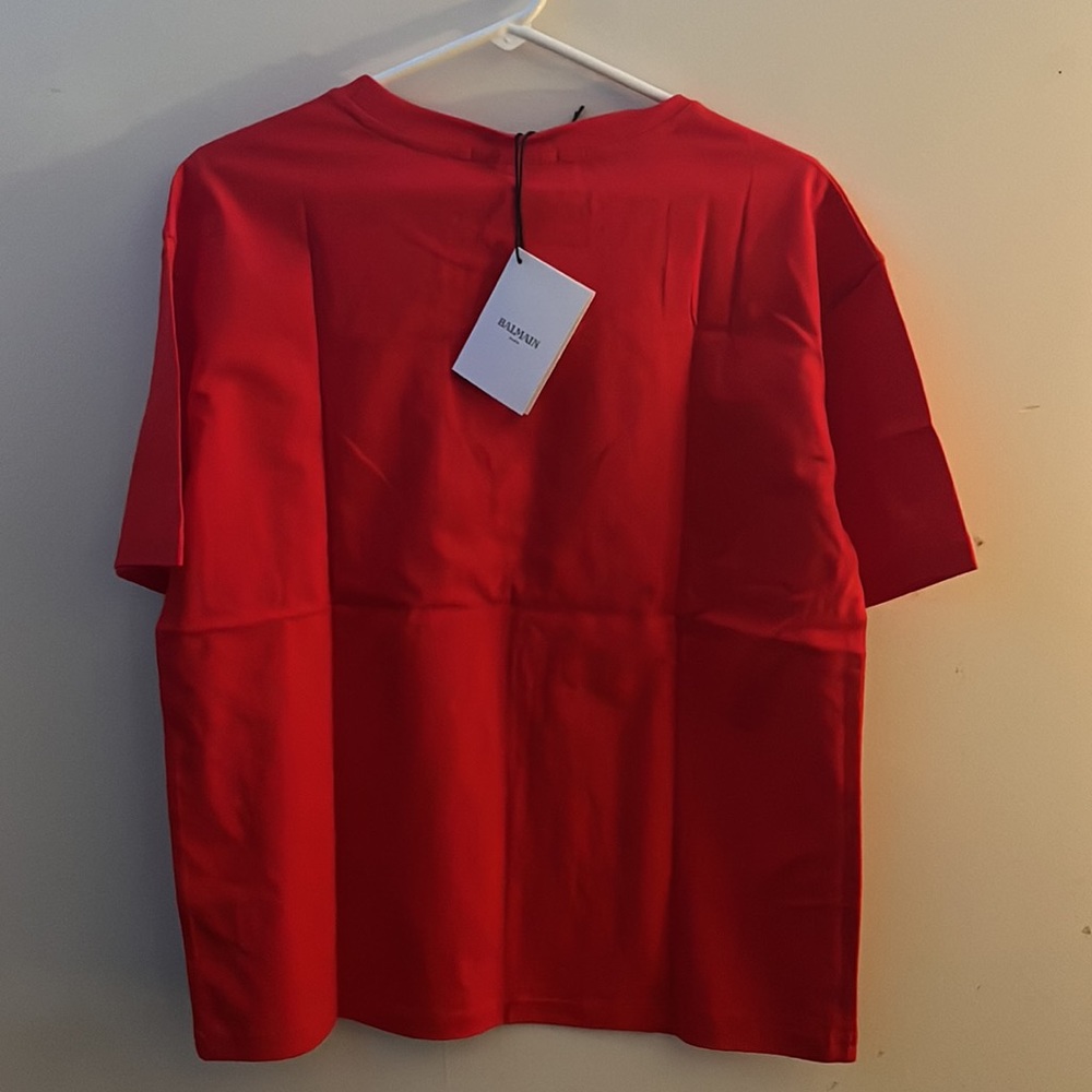 Eco-designed cotton T-shirt with Balmain Paris logo print - Picture 2 of 3